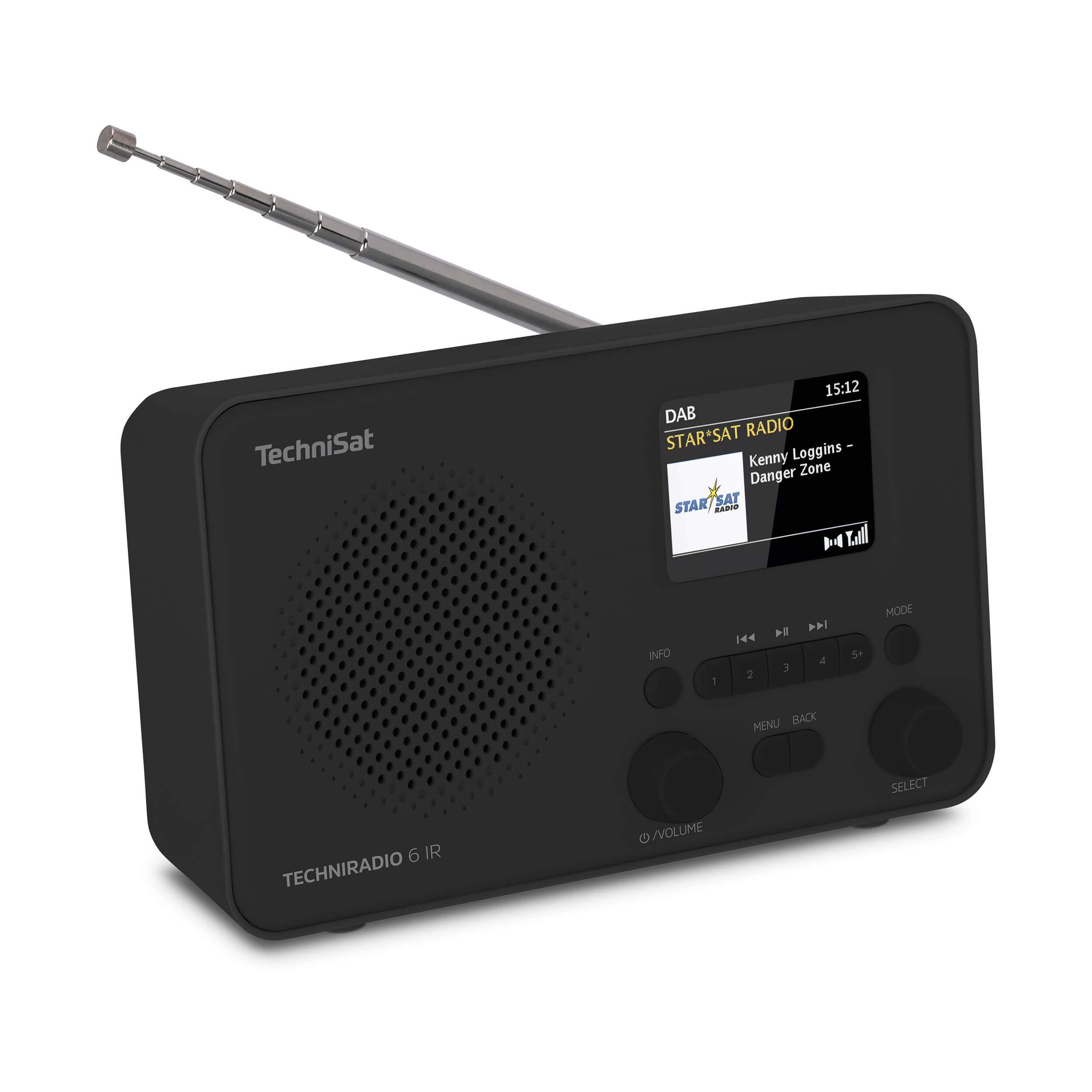 TechniSat TECHNIRADIO 6 IR – portables Internetradio (DAB+, UKW, WLAN, Bluetooth, Farbdisplay, Wecker, App-Steuerung, Favoritenspeicher, 3 Watt RMS) schwarz