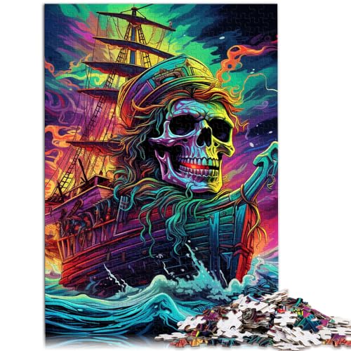 Puzzle Totenkopf-Piratenschiff, 1000-teiliges Holzpuzzle, jedes Teil ist einzigartig – anspruchsvolles, unterhaltsames Spiel für die ganze Familie, 1000 Teile (50 x 75 cm)