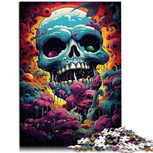 Puzzle „Bunte Skelettwelt“, 1000-teiliges Holzpuzzle, jedes Teil ist einzigartig – anspruchsvolles, unterhaltsames Spiel für die ganze Familie, 1000 Teile (50 x 75 cm)