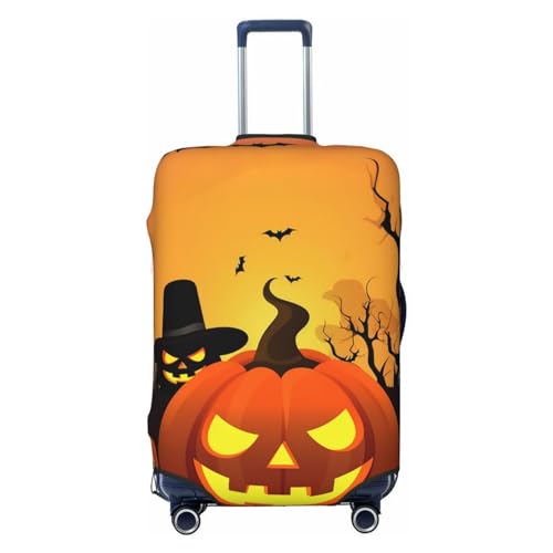 CSGJMYGS Happy Halloween Day Gepäckabdeckungen für Koffer, waschbar, modisch, dehnbar, kratzfest, passend für 45,7 - 81,3 cm Gepäck, XL, Schwarz, XL, Schwarz , XL