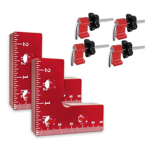 Lmzzdld Mini-90-Grad-Positionierungswinkel, 2er-Pack, Klemmwinkel Aus Aluminiumlegierung für die Holzbearbeitung, Klemmmontagewinkel