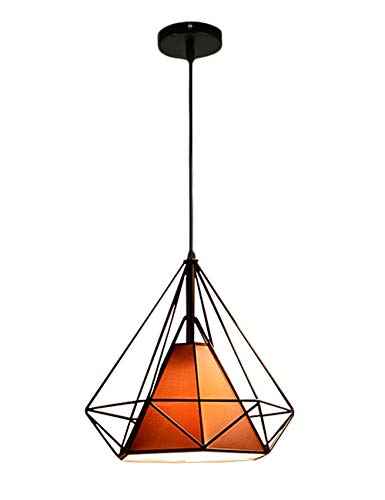 Vecys Industrial Vintage Pendelleuchte E27 Nordic Restaurant Kronleuchter Loft Licht Einfach und kreativ Moderne Kunst Diamant Kronleuchter 1 Stk. (Braun, 38CM)