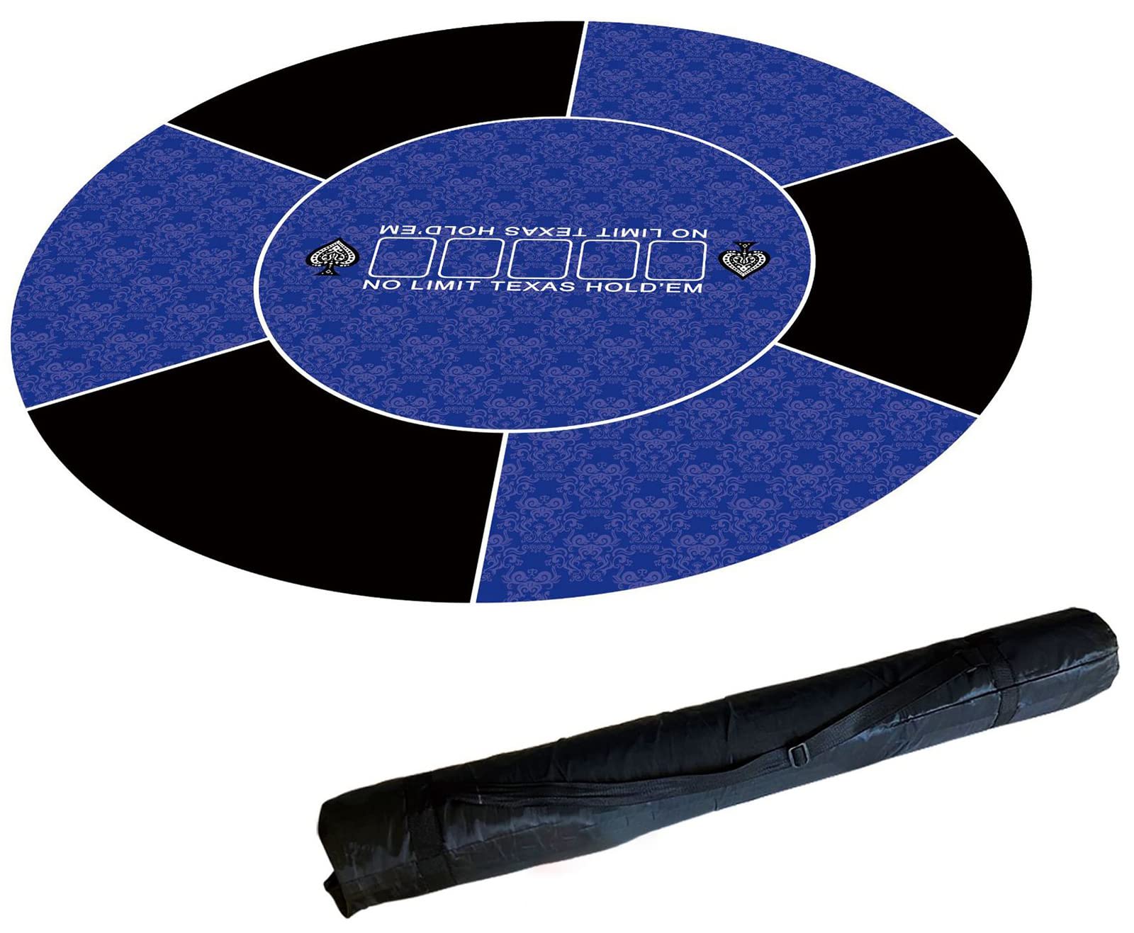 Professionelle Pokermatte für Tische, Rutschfestes professionelles Texas Hold'em-Tisch-Layout, mit Faltbarer Tragetasche, perfekt for Familienfeiern(Blue,120cm/47inch)