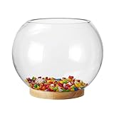 Aquarium Verdicktes transparentes Glas Aquarium Desktop Runde Goldfisch Aquarium Wohnzimmer Desktop Dekorative Aquarium Ornamente Aquarium-Kit(30cmx24.5cm)