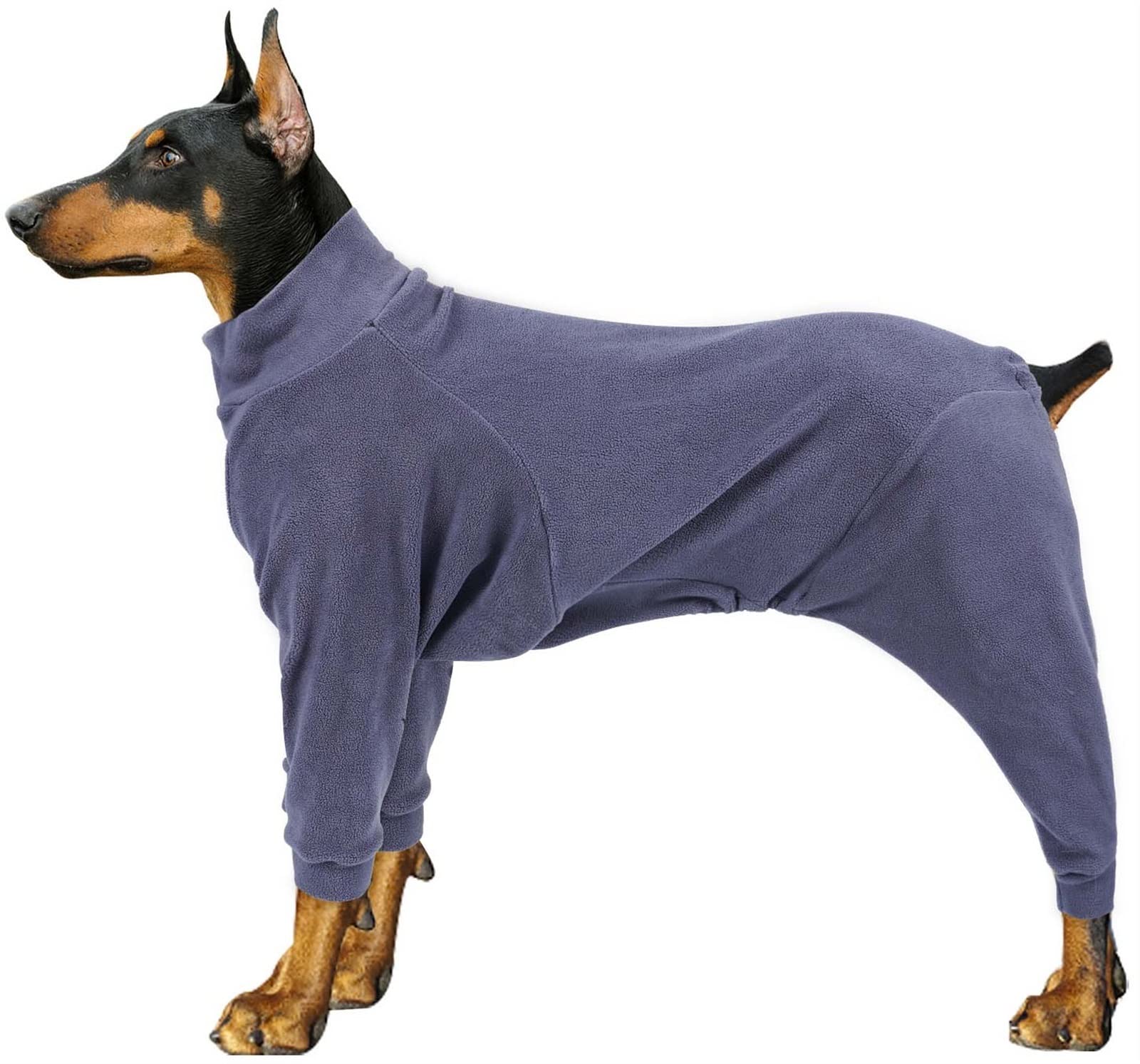 Hundemantel für Winter, Hundepullover Fleece mit Beinen, Hundejumpsuit Gemütlicher Strampler Warme Jacke Weste für kleine mittlere große Hunde (Color : Grau, Size : L)