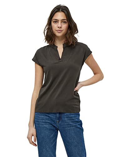 Peppercorn Damen Rosalinda V-Ausschnitt Ärmel Tshirt Grün | Herbst Bluse Größe Xs T-Shirt, 3655 Beluga Green