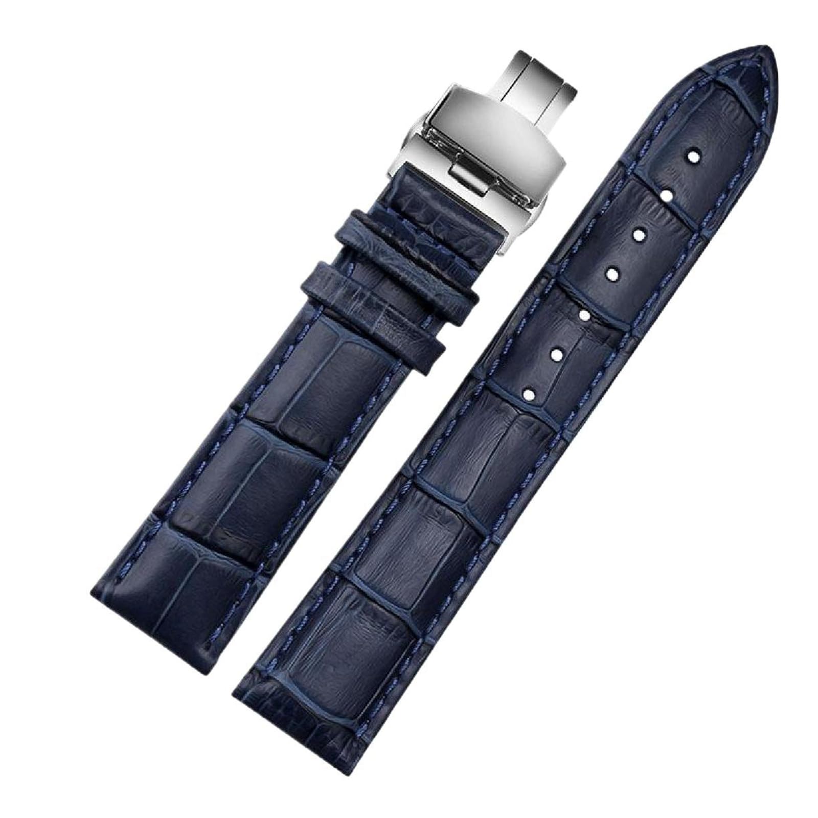 SpaRcz 12-22mm Uhrenarmband aus echtem Leder, Rindsleder, Herren-Schmetterlingsschnalle, Armbandkette, Farbe 10, 16mm