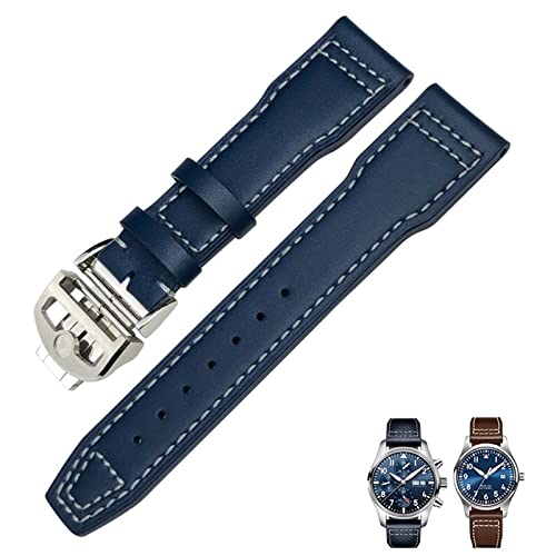 OPKDE Uhrenarmband aus echtem Leder, 20 mm, 21 mm, 19 mm, 22 mm, für IWC Mark Big Pilot Spitfire Portofino, Uhrenzubehör, 21 mm, Achat