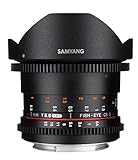 SAMYANG 13008T3.8N 8 mm T3.8 VDSLR UMC Fish-Eye CS II Objektiv für Anschluss Nikon schwarz