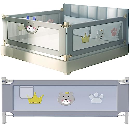 Bettgitter für Kinderbett, Fallschutz für Boxspringbetten Gitter, 120–220 cm Bettgitter für Kinder, Klappbarer Bettschutz Für Kinder, Schlafzimmerzubehör für Jungen und Mädchen,Grau,120cm