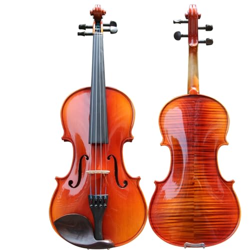 Geige Handgefertigtes, gemustertes Zubehör für Violine aus Massivholz und Ebenholz (Color : 1/4)