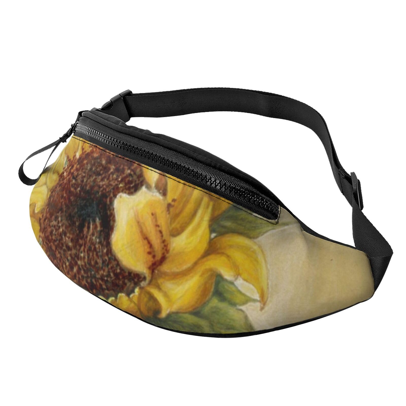 HSJFS Country Farm bedruckte modische Hüfttasche, verstellbare Hüfttasche, lässige Brusttasche, Kunst-Sonnenblume, Einheitsgröße