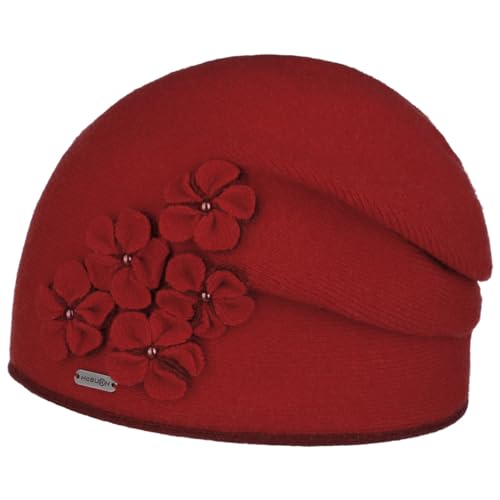 McBURN Mindella Beanie Wollmütze Wintermütze Damenmütze Damen - Made in The EU Herbst-Winter - One Size rot