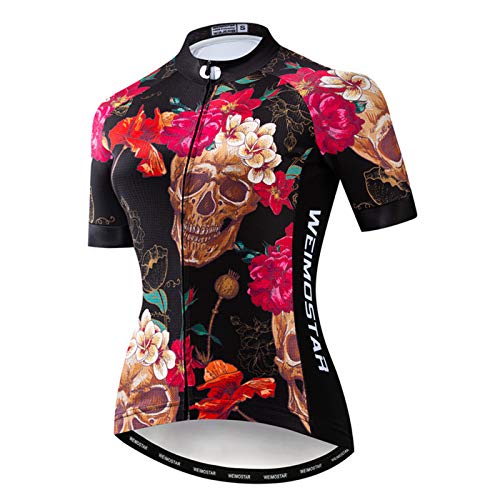 Damen Radtrikot Sommer Kurzarm Fahrrad Shirt Atmungsaktive Fahrradjacke