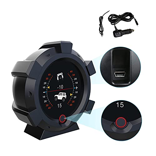 MOTOCOCHE GPS Neigungsmesser Digital Auto - DC5-28V Analoger kfz Neigungsmesser Geschwindigkeitsmesser Offroad für alle Fahrzeuge