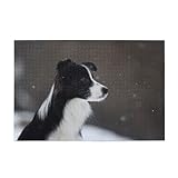 Border-Collie-Hund entdeckte Schnee, Puzzles 1000 Teile Holzpuzzle Spielzeug Familienspiel Wanddekoration