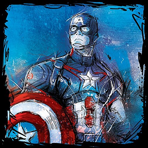 Leinwanddruck „Avengers: Age of Ultron – Captain America“, Baumwolle, Mehrfarbig, 1,80 x 40,00 x 40,00 cm