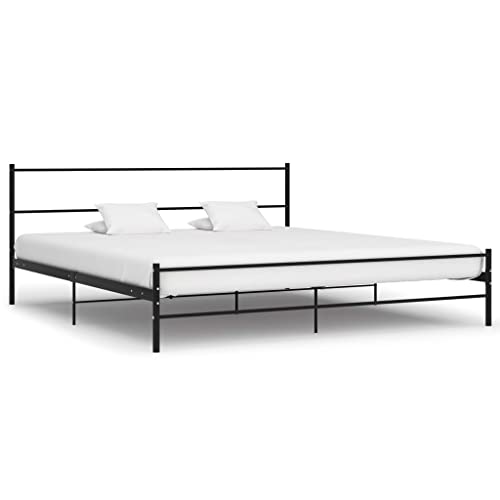 Lauuoeriau Home Items,Bed Frame Black Metal 200x200cm,suit furniture