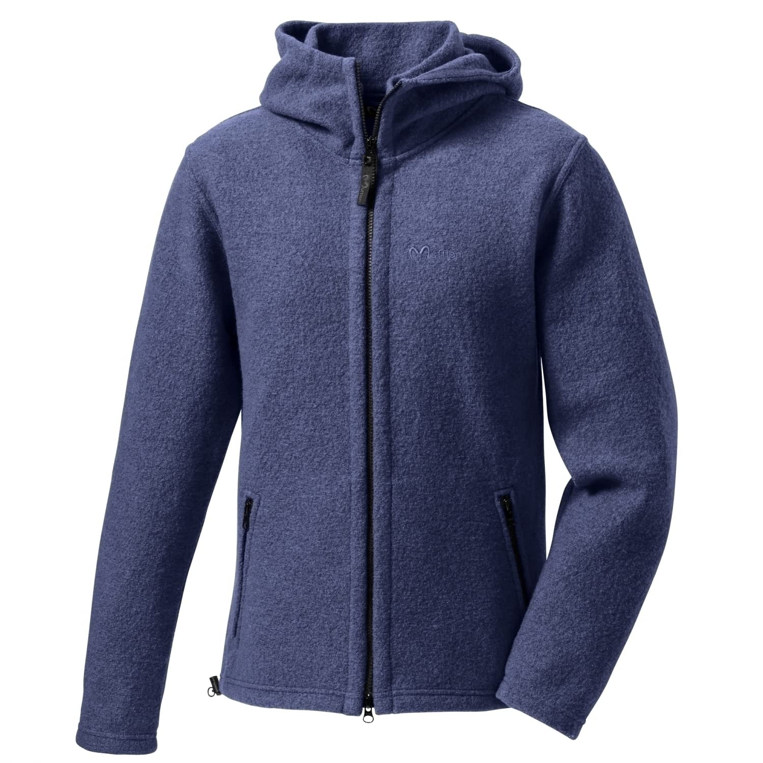 Mufflon Herren Wolljacke Mu- Joe W100 mit Kapuze und Stehkragen Nachtblau - XL