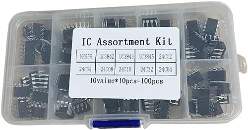 IC-Kits, 100 Stück/Lot, allgemein verwendbar, DIP-IC-Kit NE555, UC3842, UC3843, UC3845, 24C02, 24C04, 24C08, 24C16, 24C32, 24C64, DIP, je 10 Stück