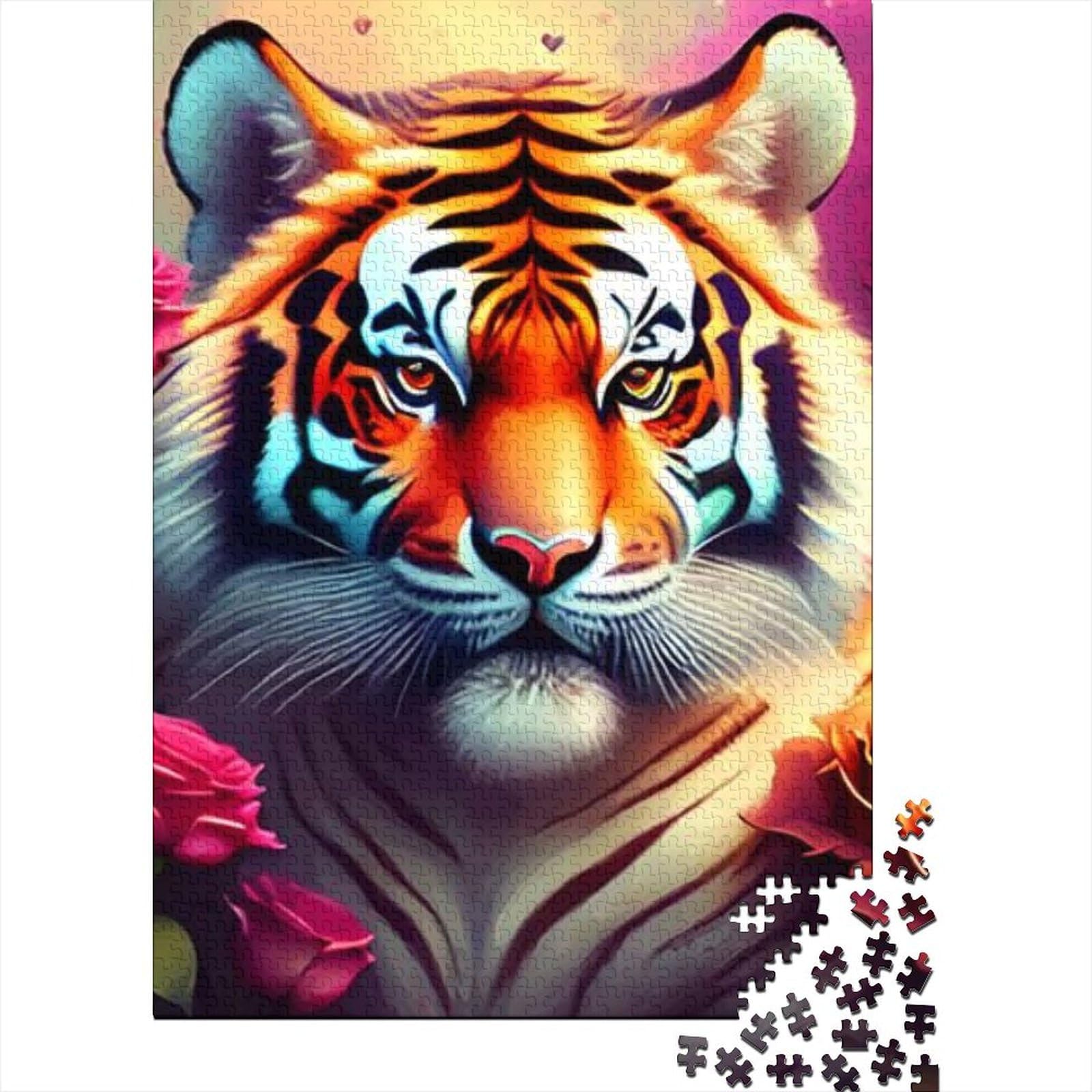 1000 Puzzles für Erwachsene, Tiger, Holzpuzzles, Puzzles für Erwachsene und Teenager, Holzpuzzles für Erwachsene und Teenager (Größe 75 x 50 cm)