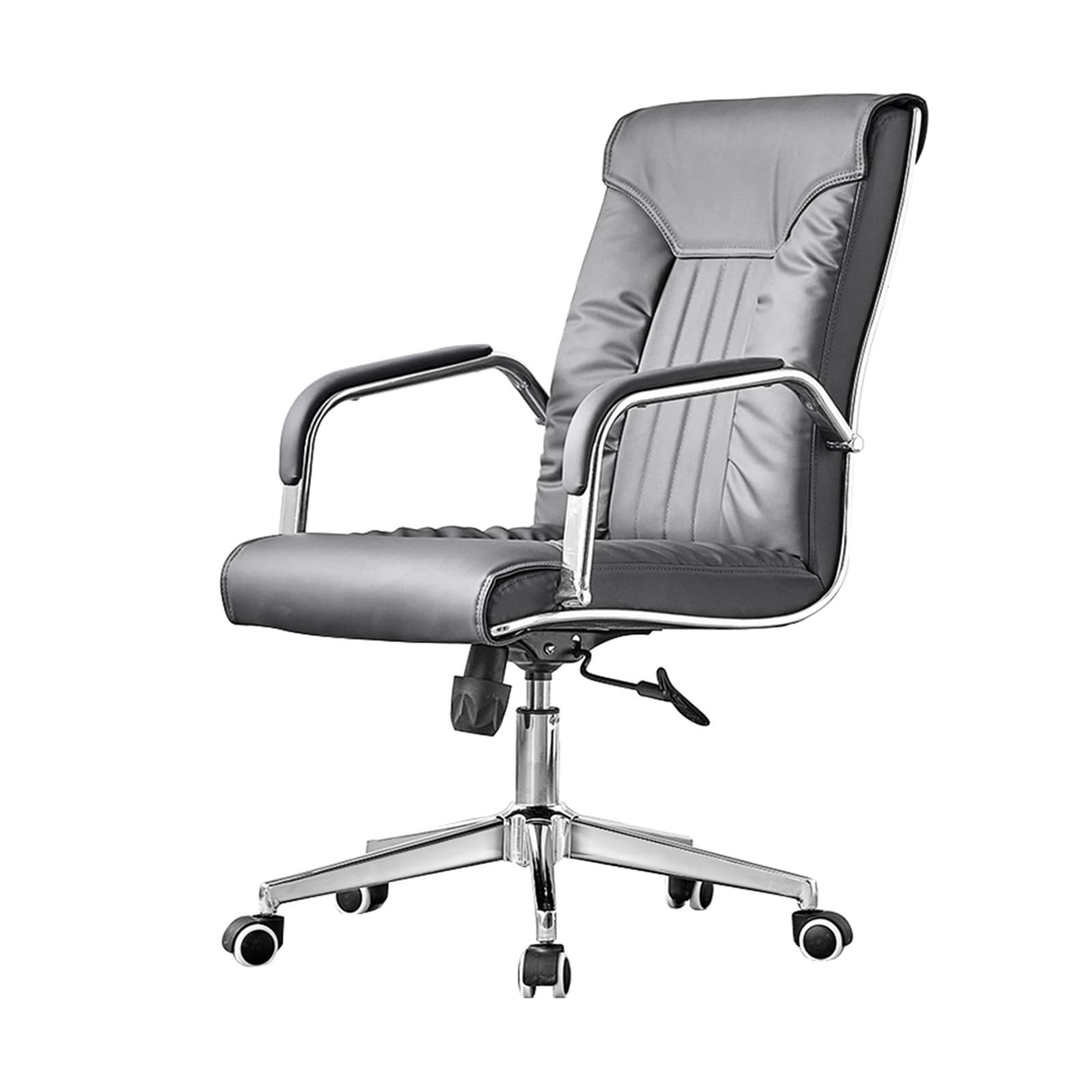 FUHAI-666 Bürostühle Chefsessel mit hoher Rückenlehne, PU-Leder-Bürostuhl mit Armlehne, ergonomischer Schreibtischstuhl for das Home-Office Schreibtischstuhl(Grigio)