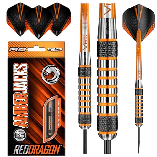 Red Dragon Amberjack 7: 26g - Profi Dartpfeile Set mit Flights und Schäfte