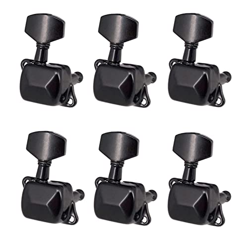 Gitarren Stimmwirbel 6. Stck Gitarre String Tuning Pegs Tuner Halbgeschaltete Tuner Machine Köpfe Für E-Gitarre Folk Acoustic (Color : Black 6Right)