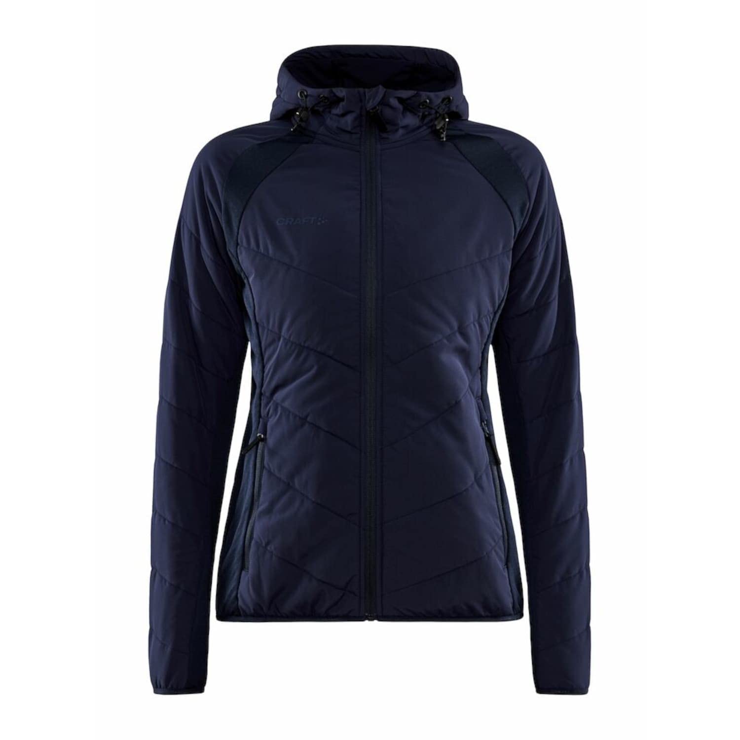 Craft ADV EXPLORE HYBRID JACKET W | Übergangsjacke Damen M | Blaze | Leichte, wattierte Jacke mit Jersey-Stretcheinsätzen | Verstellbare Kapuze | Mit Taschen | Leichte Windjacke Damen