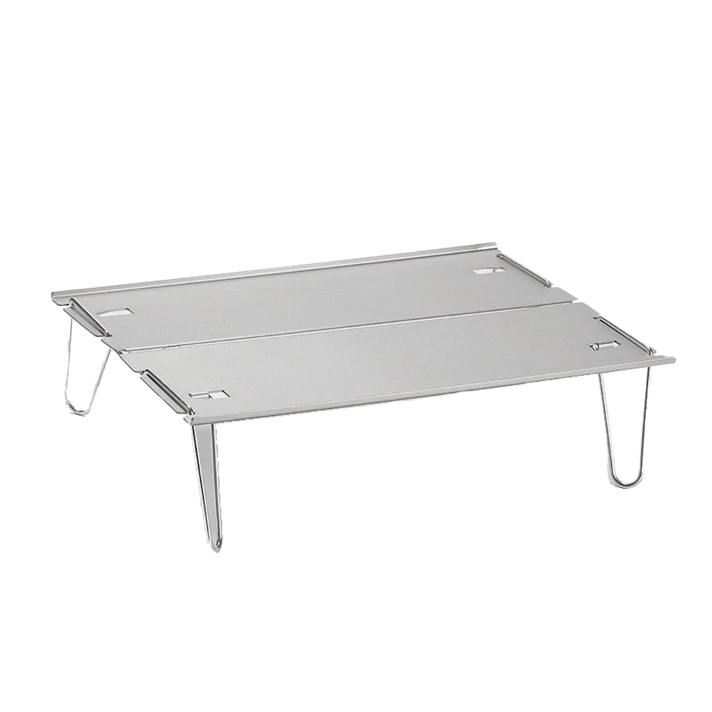 Qsvbeeqj Klappbarer Campingtisch aus Aluminium mit Tragetasche, tragbarer Wander-Schreibtisch