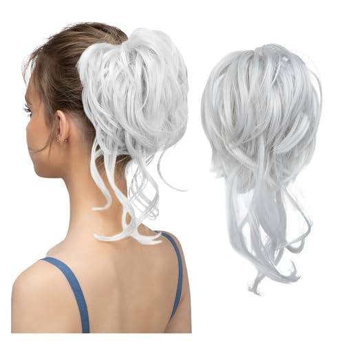 Haarteil Synthetischer unordentlicher Dutt, elastische Haarteile, lockiges Haargummi, schwarz, blond, braun, natürliches Haar, Chignon, Hochsteckfrisur, Donut, Kunsthaar for Frauen Haarverlängerung(Li