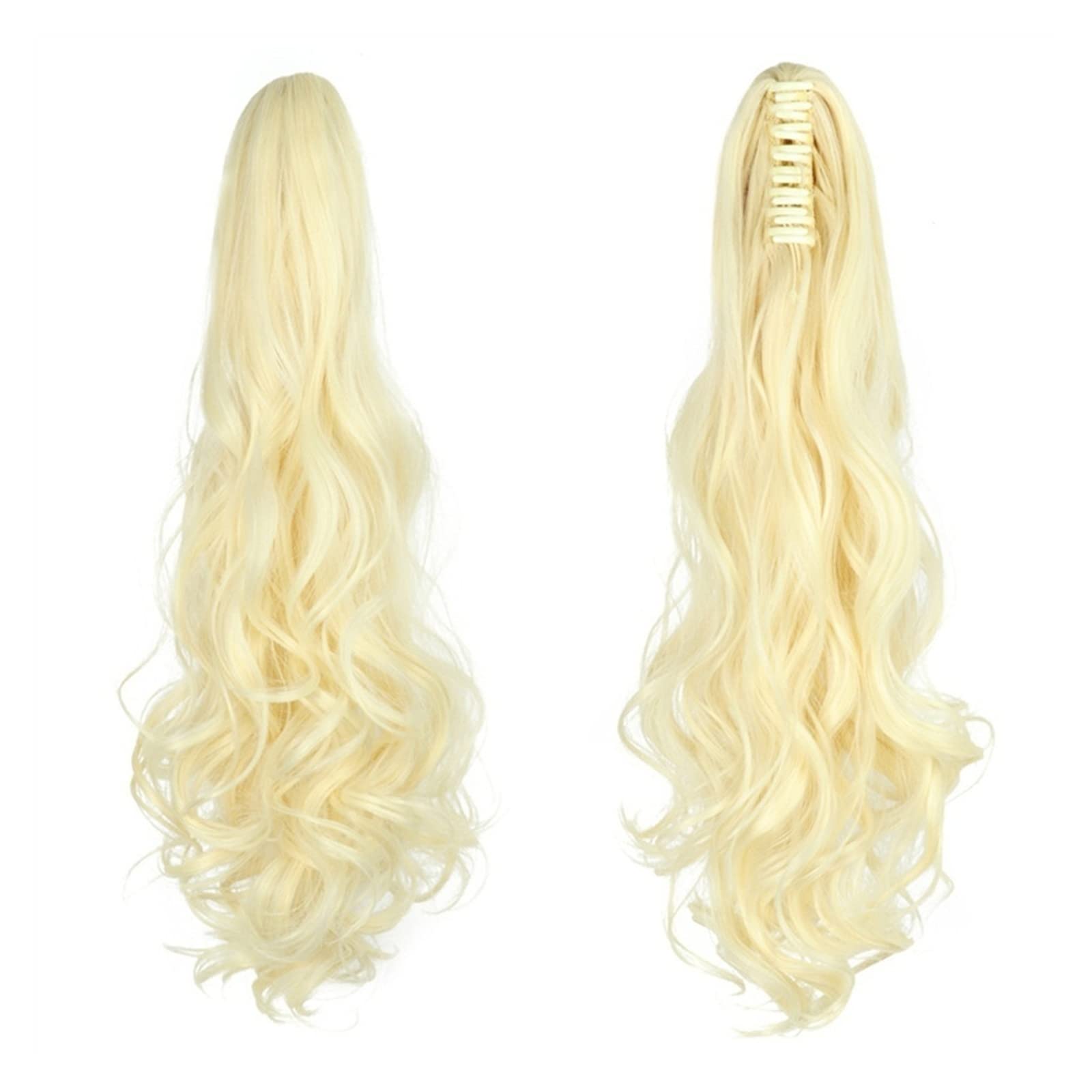 Pferdeschwanz Haarteil 55,9 cm gewelltes Pferdeschwanz-Haar mit Klaue, Clip-in-Haarverlängerung, hitzebeständige Faser, Pferdeschwanz-Haarteil for Frauen und Mädchen, Verlängerung, synthetisches, lang