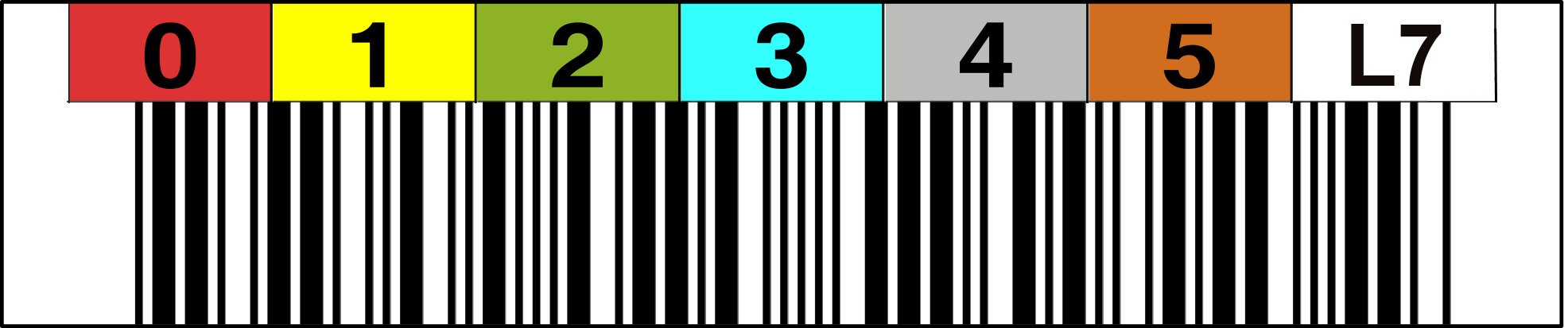 LTO 7 Label horizontal Nummernkreis 000800 - 000899