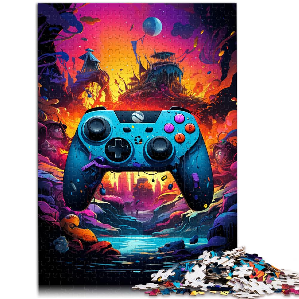 Puzzlespiel, farbenfroher Psychedelischer Spielecontroller für Erwachsene, 1000 Teile, Puzzlegeschenke, Familienspiele, Weihnachtsgeburtstagsgeschenke, 1000 Teile (50 x 75 cm)