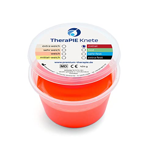 TheraPIE Knete, 454 Gramm (1 Pound), Therapie Knetmasse, Stärke Widerstand: mittel (rot)