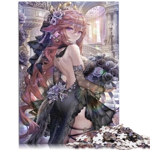 Puzzle zum Verschenken, Genshin Impact Yae Miko, 1000-teiliges Holzpuzzle, jedes Teil ist einzigartig – anspruchsvolles, unterhaltsames Familienspiel, 1000 Teile (50 x 75 cm)