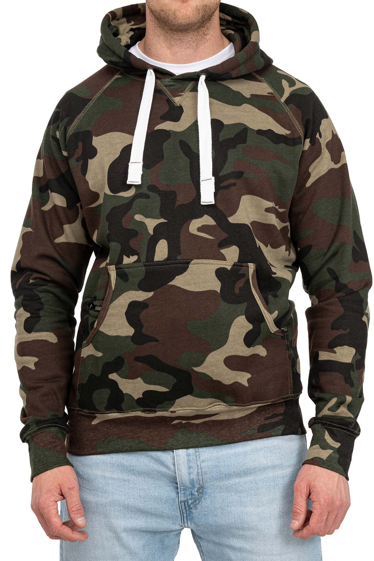 Happy Clothing Herren Pullover Camouflage Hoodie Grün Kapuzenpullover Pulli mit Kapuze, Größe:L, Farbe:Grün