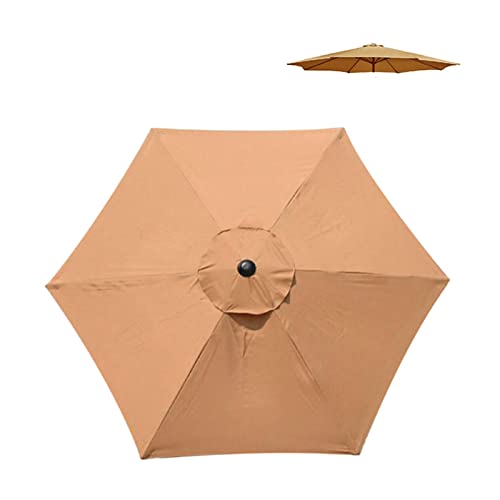 Sonnenschirm Ersatzbezug 3m 2.7m 2m, 8 Rippen | 6 Rippen Ersatzbezug für Sonnenschirm, Polyestertuch UV-Schutz Wasserdicht, Sonnenschirmbezug Ersatzbezug ( Color : Khaki , Size : 2.7m (for 6 ribs) )