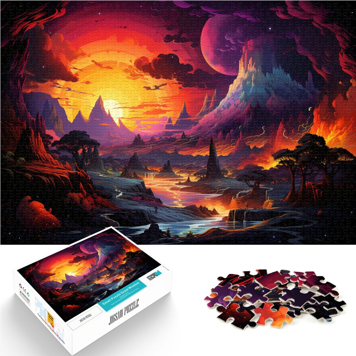 Puzzles für „Die farbenfrohe Psychedelie von Lonely Island“ für Erwachsene, Puzzles mit 1000 Teilen, Holzpuzzles, Spaß für die ganze Familie, Puzzles mit 1000 Teilen (50 x 75 cm)