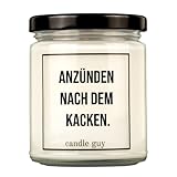 candle guy Duftkerze | Anzünden nach dem Kacken. | Handgemacht aus 100% Sojawachs | 70 Stunden Brenndauer