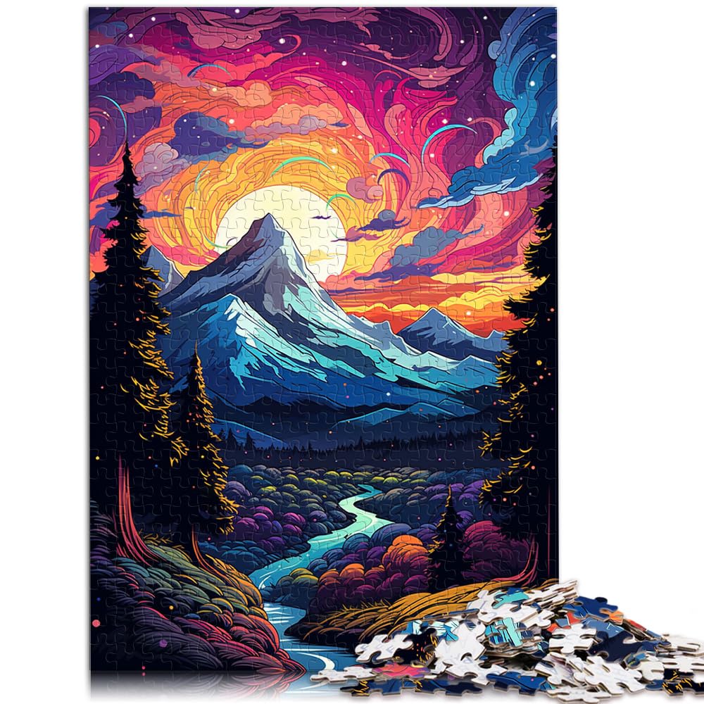 Puzzles Geschenk Bunt die Estrela-Berge Puzzles für Erwachsene 1000-teiliges Holzpuzzle Interessantes Stressabbau-Puzzles 1000 Stück (50 x 75 cm)