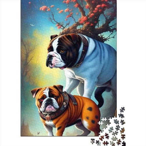 Animal Fantasy Dog Art Puzzle für Erwachsene 1000 Teile Puzzle für Erwachsene Teenager ganze Familie und die (Größe: 75 x 50 cm)