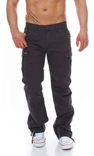 Big Seven Brian Cargo Hose Comfort Fit Herren Jeans, Farbe:Anthra, Hosengröße:W48/L32