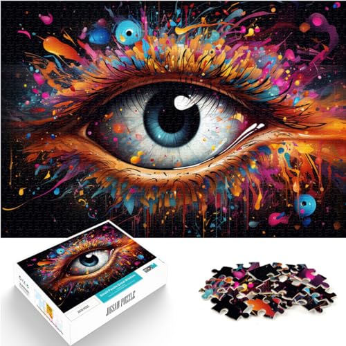 Puzzles Geschenke Spielzeuge Bunte Kunstaugen 1000 Teile Premium Puzzle Holzpuzzle Familienspiel Stressabbau Schwieriges Herausforderungspuzzle 1000 Teile (50x75cm)