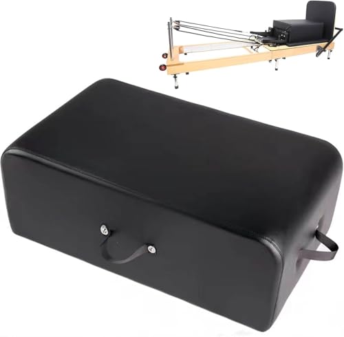 Faltbare Pilates-Reformer-Maschine – Yoga-Ausrüstung mit Einstellbarer Intensität für Heimübungen, multifunktionales Fitnessbett mit Pilates-Reformer, Schwarze Box, 68 x 44 x 22 cm