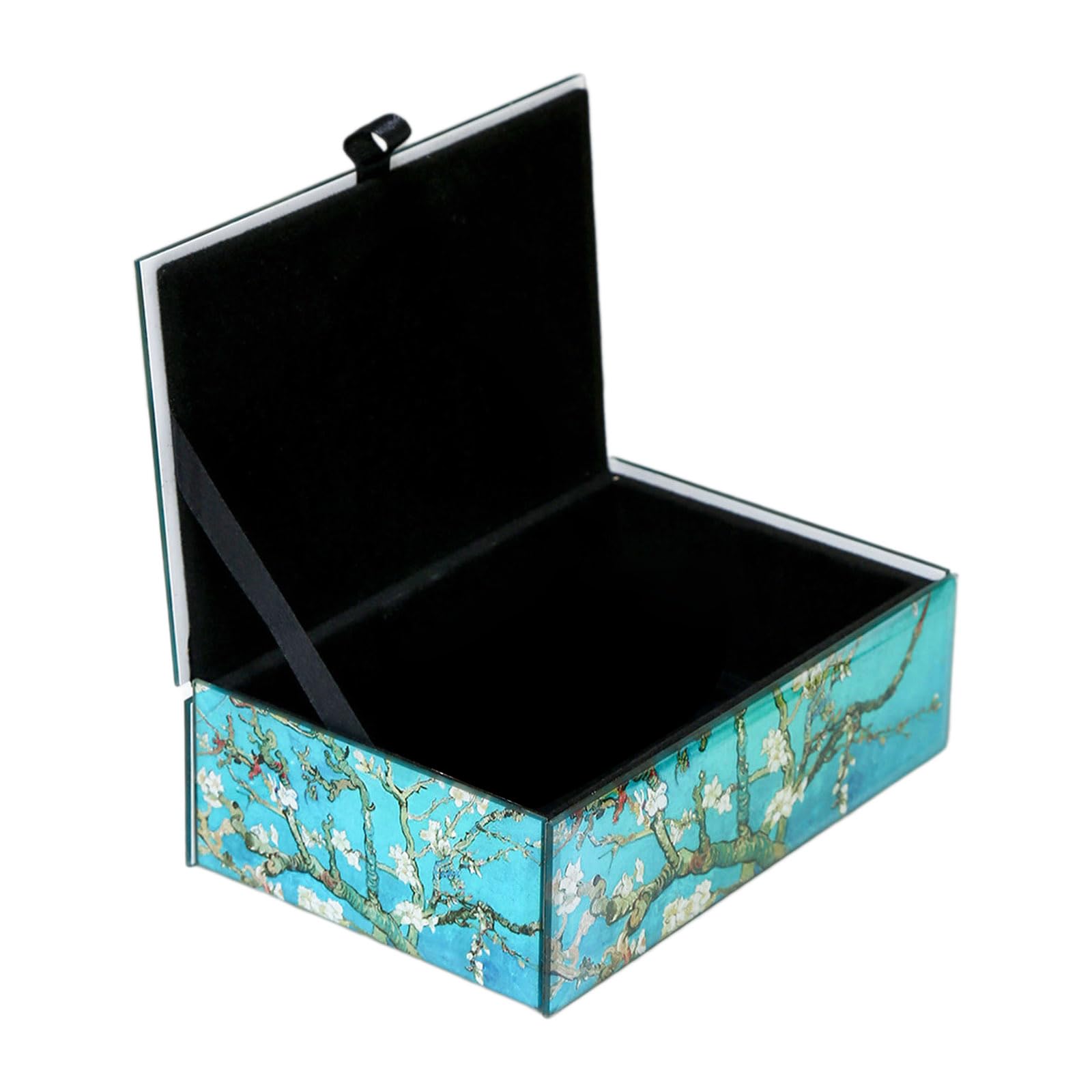 Bydezcon Charm Blumen Schmuck Aufbewahrungsbox Mit Transparenten Glasabdeckungen Stabiles Innen Wohnaccessoire Für Die Organisation Von Ringen