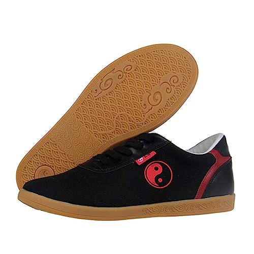 Tai Chi Kung Fu Schuhe Für Männer Frauen Leichte Kampfsport Turnschuhe Chinesische Traditionelle Wushu Shaolin Wing Chun Trainer,Schwarz,43 EU