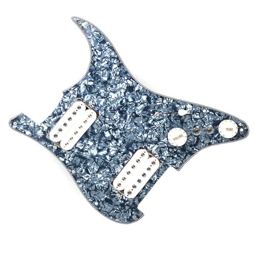 Standard-Pickguard-Tonabnehmer HH E-Gitarren-Schlagbrett-Tonabnehmer, exquisites Gitarrenoberteil, Standardteile-Ersatzset (Color : 8)