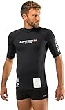 CRESSI Dive Center Man Rash Guard Short/SL - Protective Kurzarm Schwarz Rash Guard für SUP und Wassersport, S/2 (48), Herren