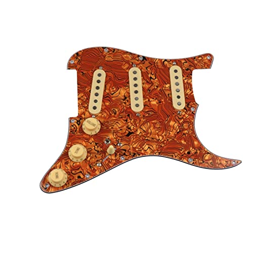 Geladenes Gitarren-Pickguard Geladene Pickguard-Pickups Gitarre-Alnico 5-Pickups SSS. Single Coils Pickups/Gelbe Pickupabdeckungen Set (Color : 17)